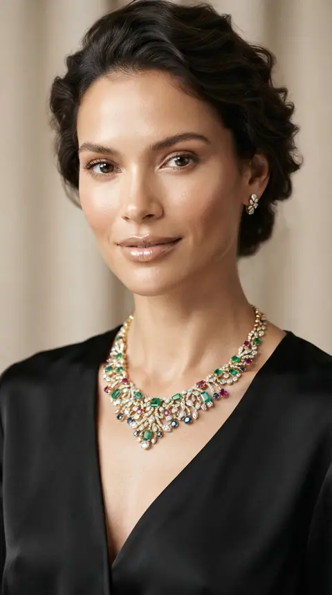 Collar de piedras verdes naturales