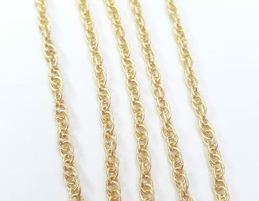 Cadenas de oro 10K con eslabón de espirales listas para vender al mayor en Panamá
