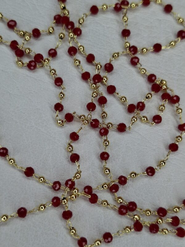 Cadena X metro cristal rojo
