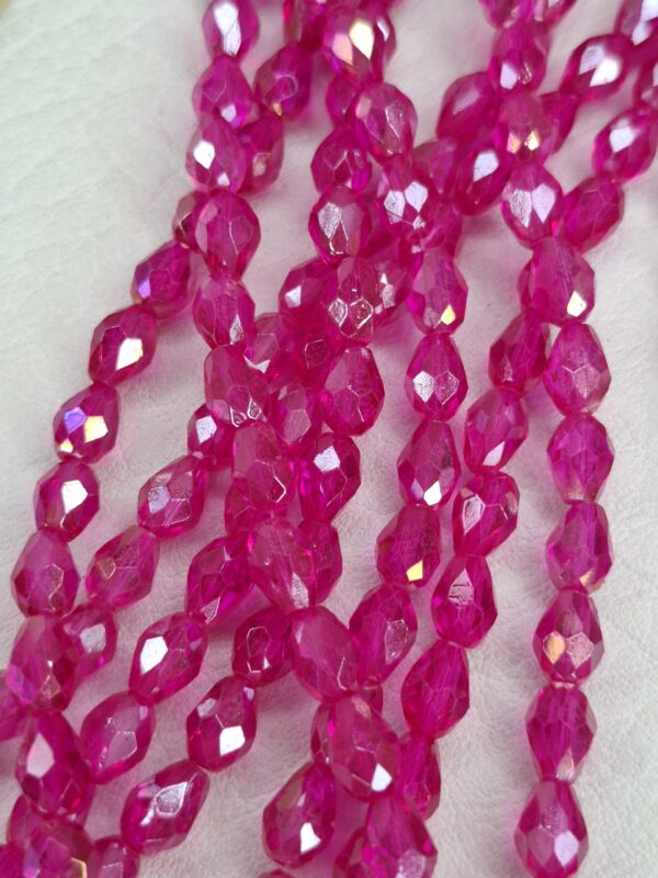 Tira cristal gota fucsia 6mm