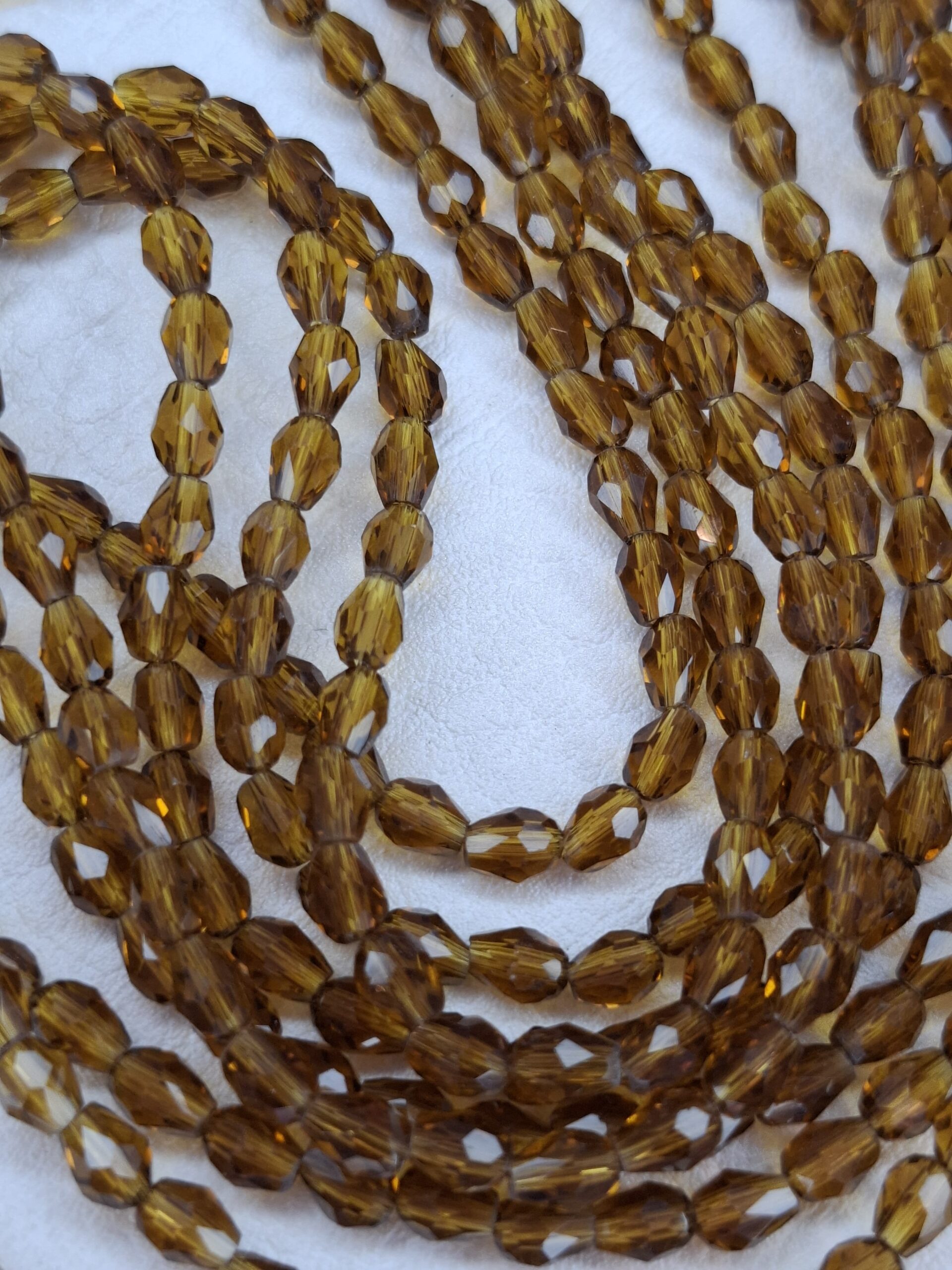 Tira cristal gota ocre 4mm