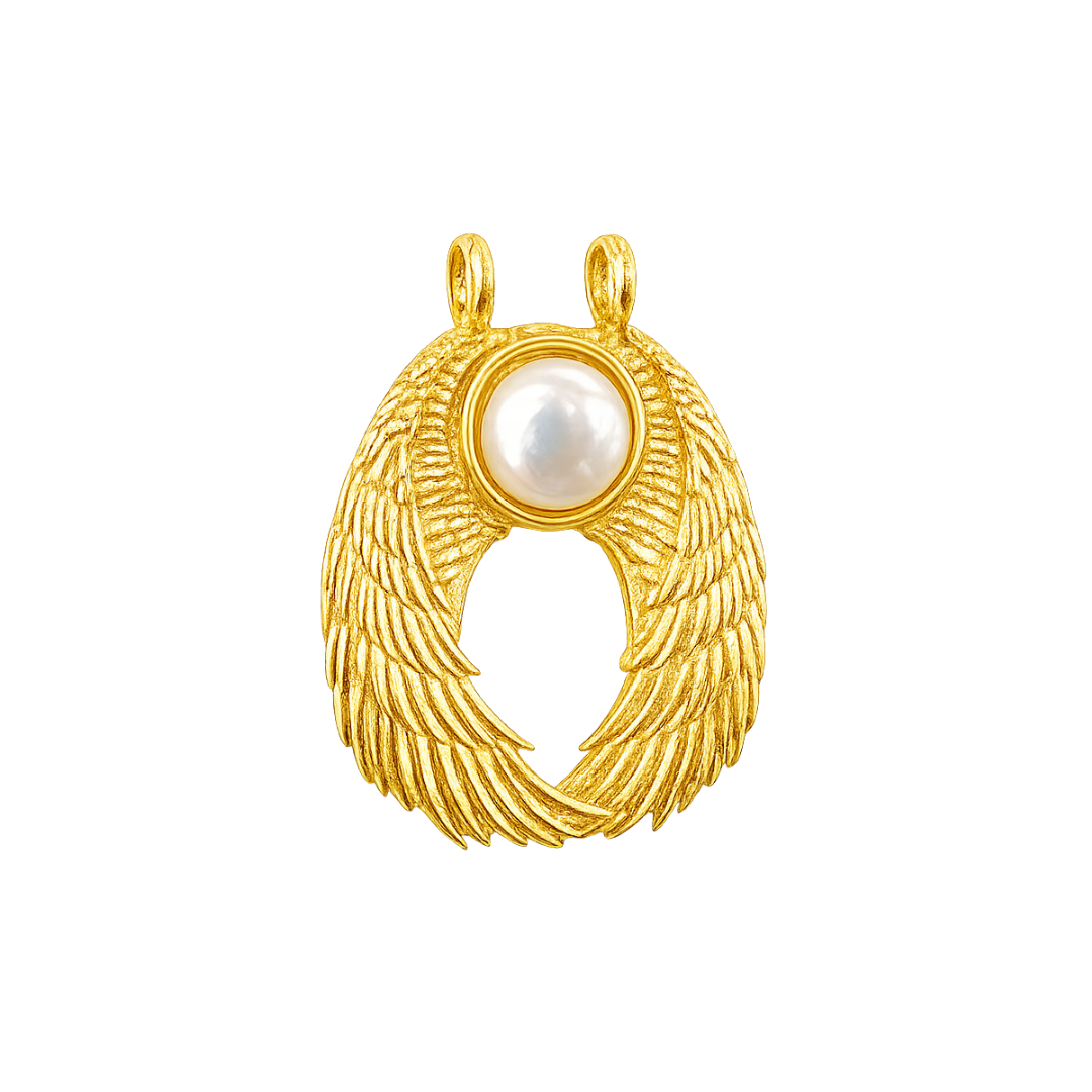 Dije Alas caidas con perla