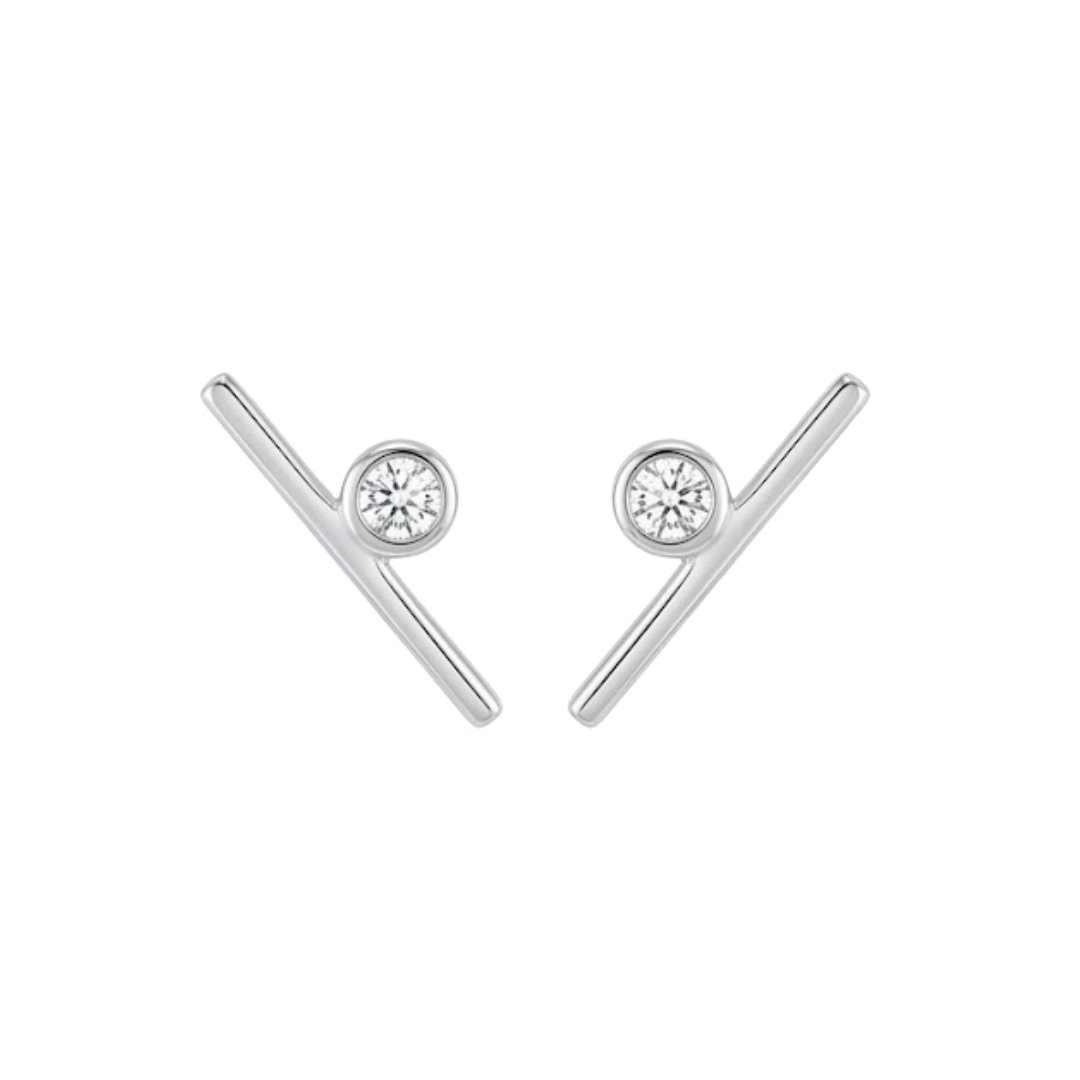 Topitos Línea y punto plata 925