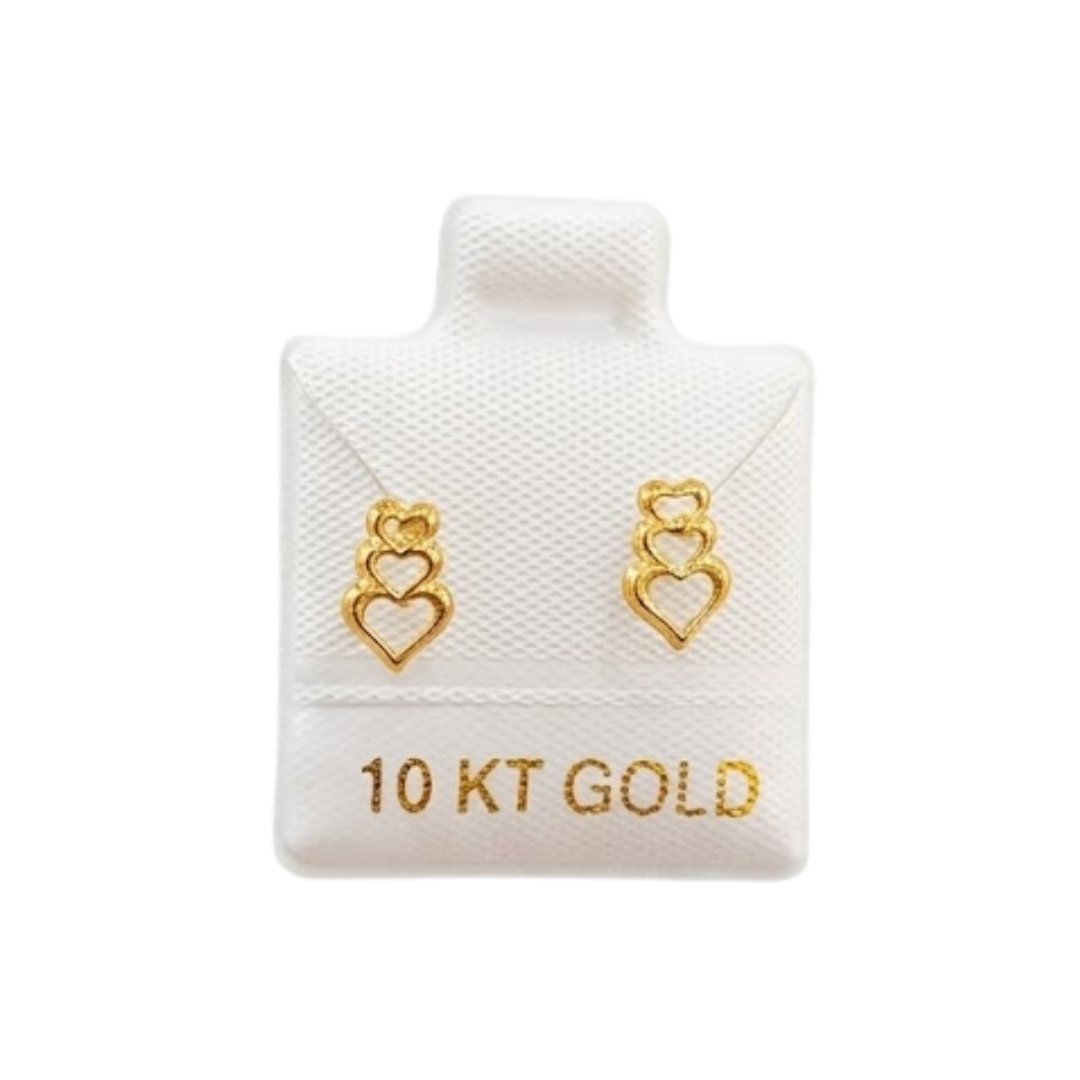 Topito Tres corazones línea Oro 10K