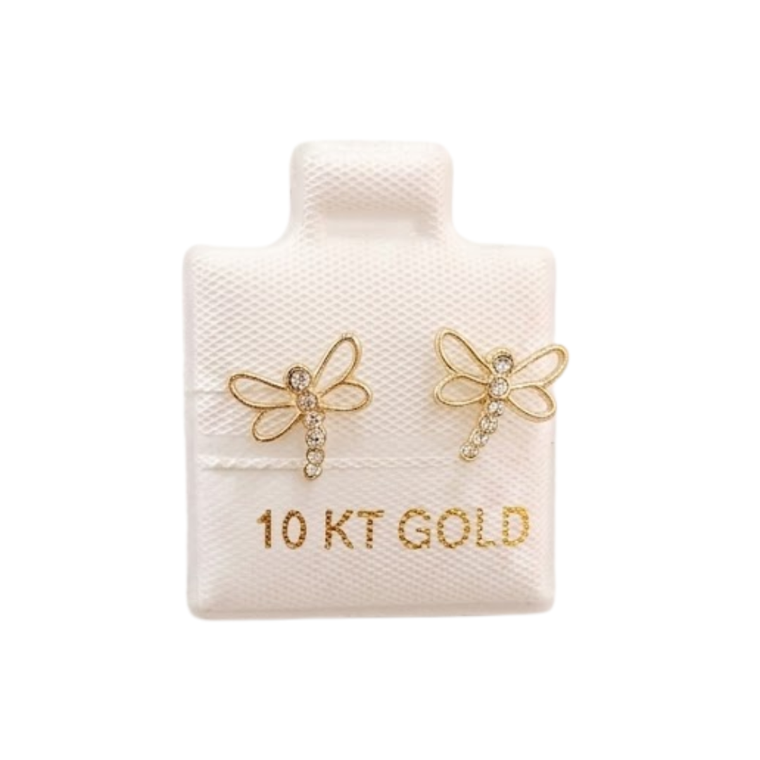 Toptito Libélula con diamantes Oro 10K