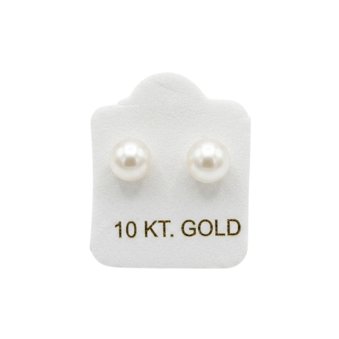 Topito Perla blanca grande 5mm Oro 10K