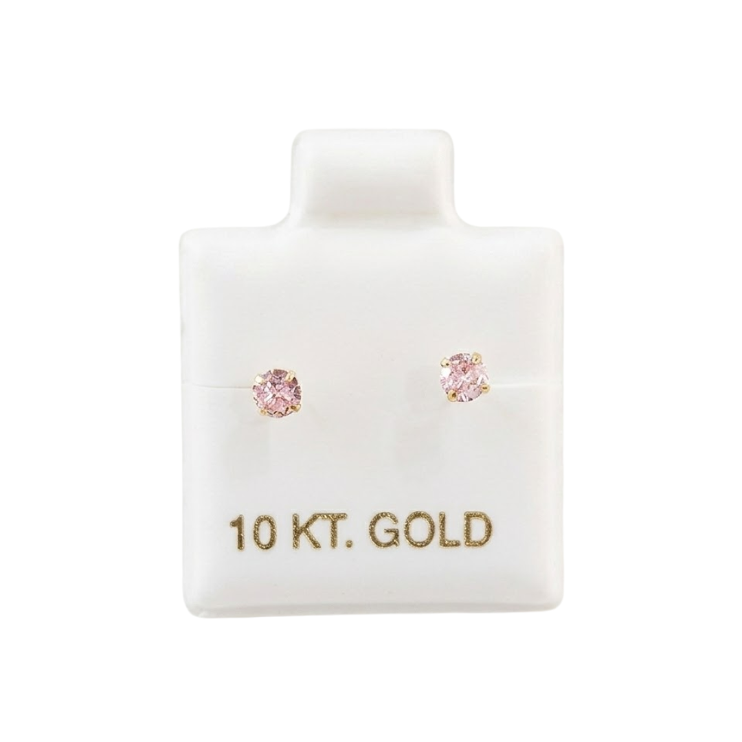 Topito Punto diamante rosa Oro 10K