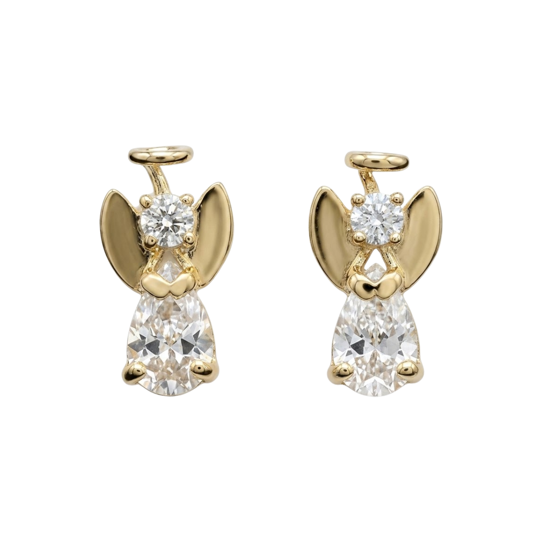 Topito Ángel y diablo de cristal Oro 10K