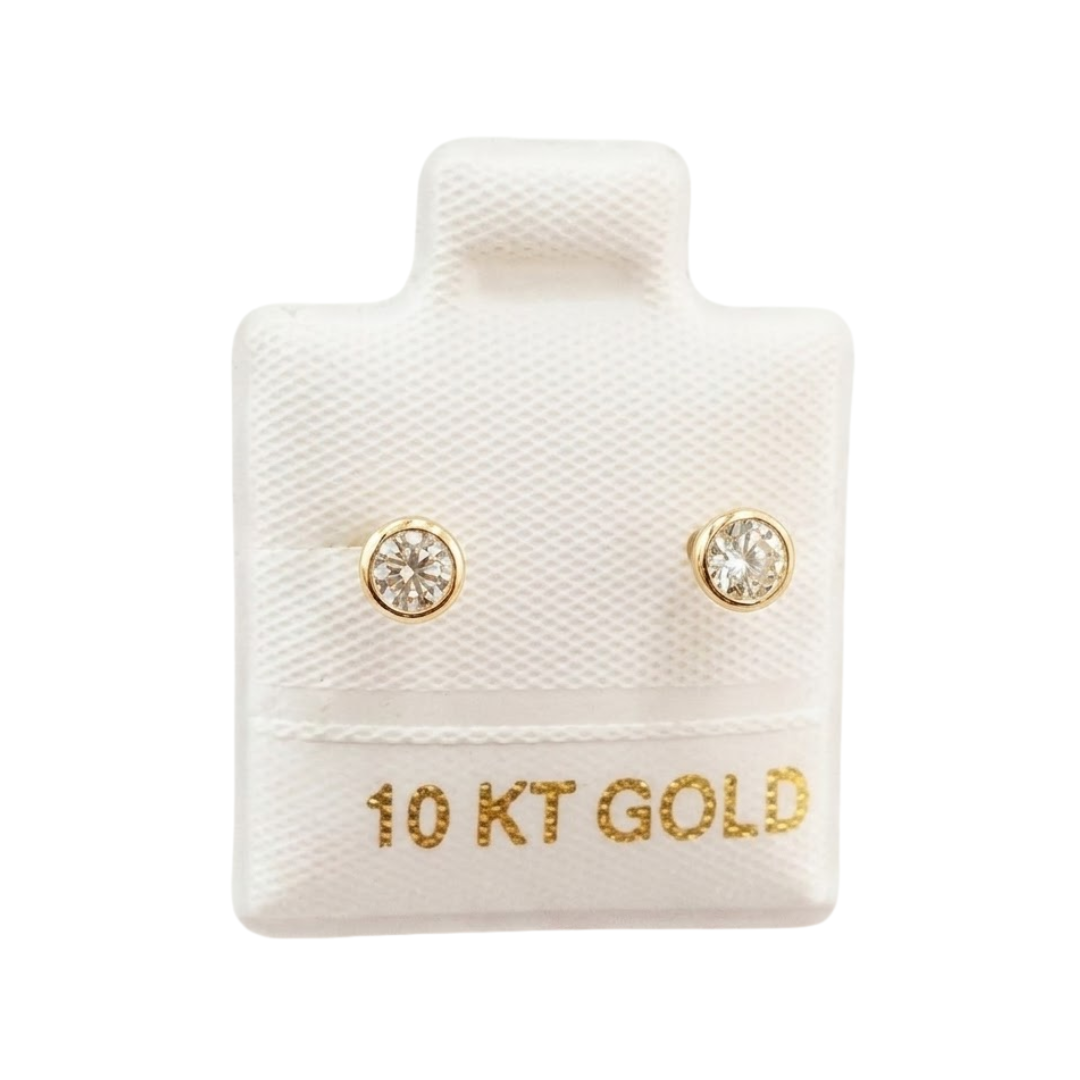 Topito Círculo circon 3mm Oro 10K