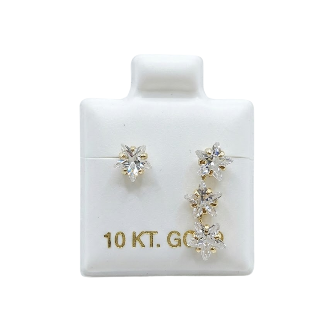 Topito Estrella punto y línea de tres Oro 10K