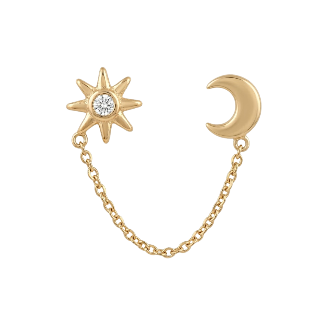 Topito Sol y luna colgante Oro 10K