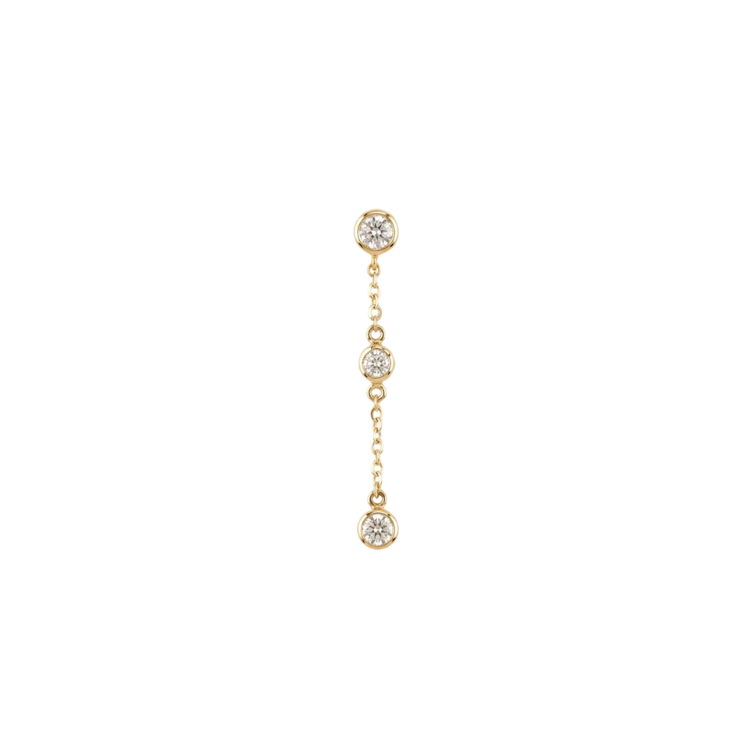 Piercing Diamante colgante de tres Oro 14K