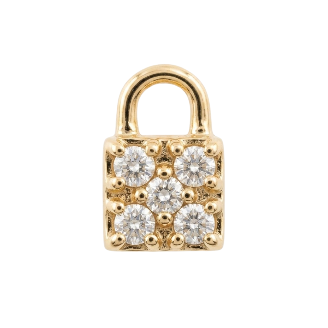 Piercing 1 pieza Candado Oro 14K