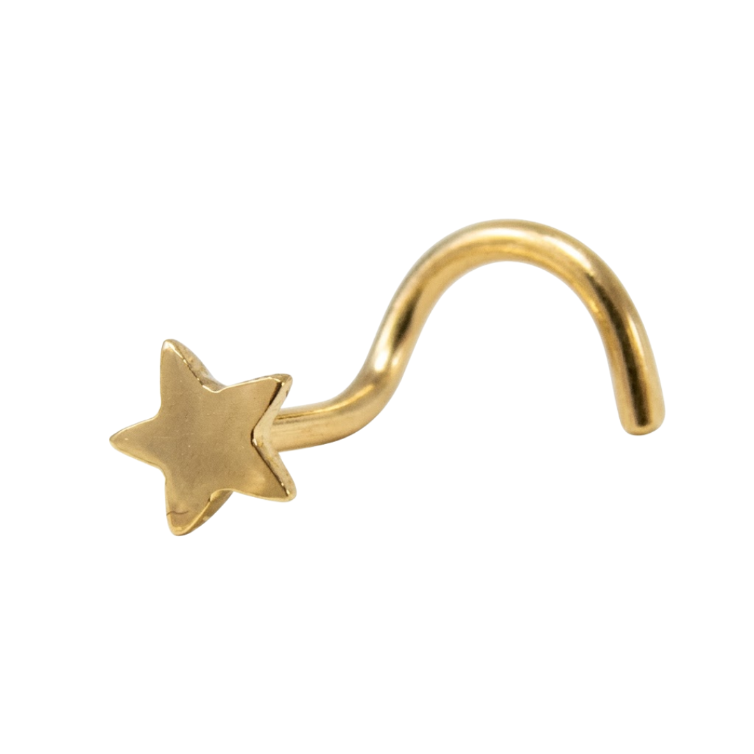 Piercing nariz etrella sencilla Oro 14K